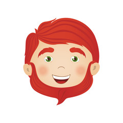 happy bearded redhead man icon image vector illustration design 