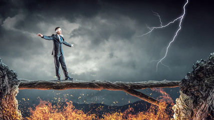 Obraz premium Overcome fear of failure . Mixed media