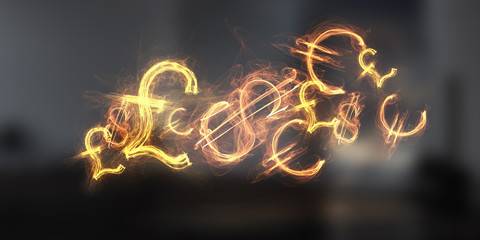 Money making concept . Mixed media