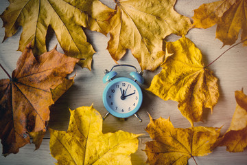 Vintage alarm clock with leaves