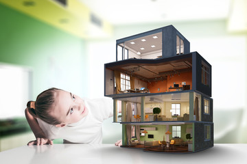 Design of your dream house . Mixed media