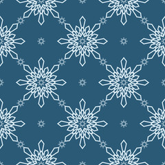 Christmas snowflakes seamless background. 