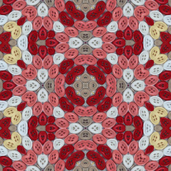 Fototapeta premium Collection of buttons of different colors and sizes, kaleidoscop