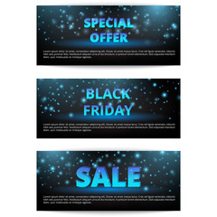 Fototapeta na wymiar Set of banners Black Friday. Online Marketing. Christmas sale. Super offer. 