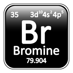 Periodic table element bromine icon.