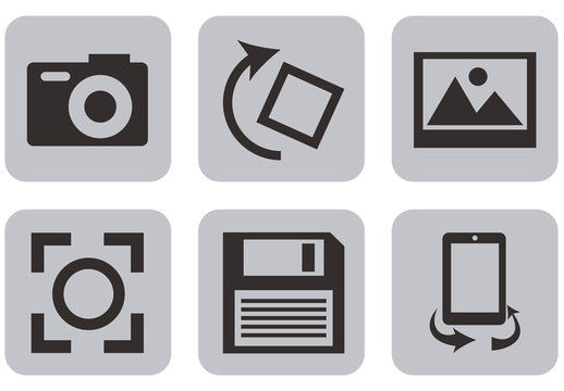 16 Square Multimedia Icons