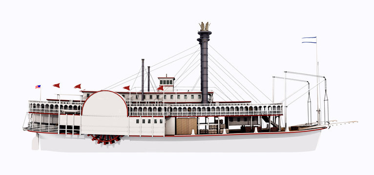 Steamboat of the Mississippi – Side view