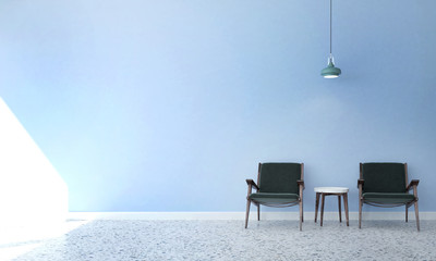 Blue wall living room