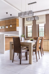 Dinning room with wooden table