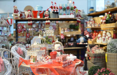 blur background of Shop Christmas gift souvenir