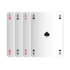 Print vector illustration Playing cards four aces isolate