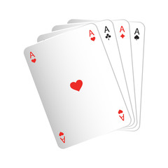 Print vector illustration Playing cards four aces isolate