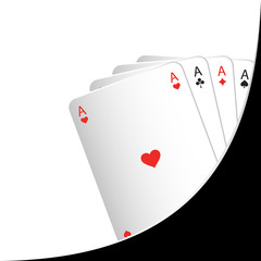 Print vector illustration Playing cards four aces background casino