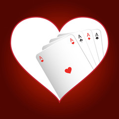 Print vector illustration Playing cards four aces background casino