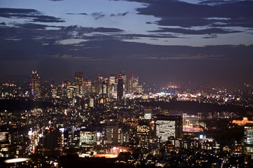 Obraz premium tokyo nite aerial