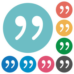 Quotation mark flat round icons