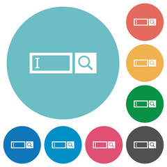 Search box flat round icons
