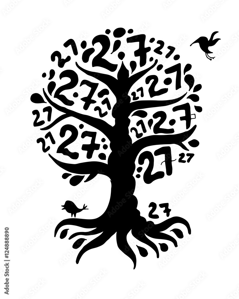 Poster tree 27 with roots for your design