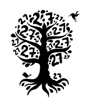 Tree 27 with roots for your design