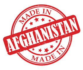 Made in Afghanistan red round stamp