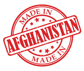 Made in Afghanistan red round stamp