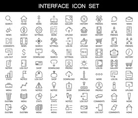 81 thin line icons for Web and Mobile. Light version.