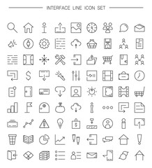 81 thin line icons for Web and Mobile. Light version.