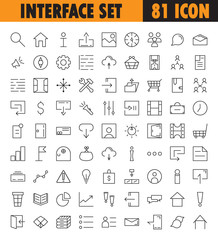 81 thin line icons for Web and Mobile. Light version.