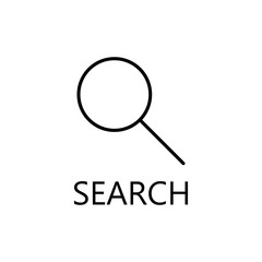 Flat loupe icon. Search, zoom or look, optic optimization tool object.