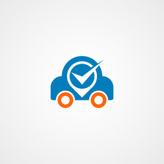 car service with checklist logo icon