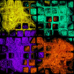 Panele Szklane Podświetlane  Wielobarwny abstrakcyjne tło z kwadratowym kształtem geometrycznym. Obraz generowany cyfrowo.