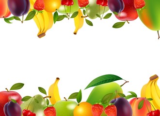 Healthy food, fruits and vegetables, illustration