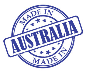 Made in Australia blue round stamp