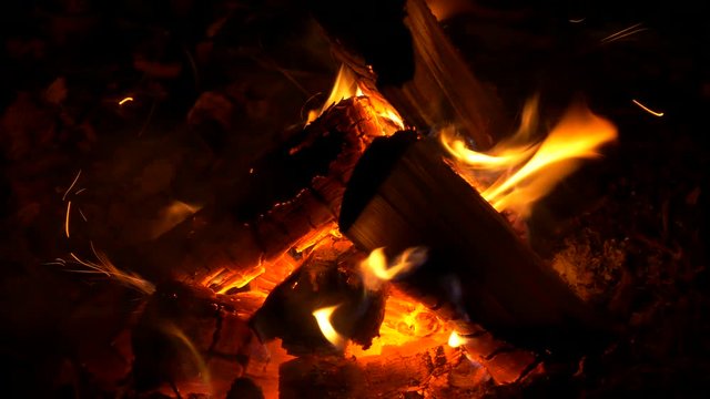 Closeup of campfire