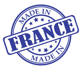 Made in France blue round stamp