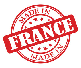 Made in France red round stamp