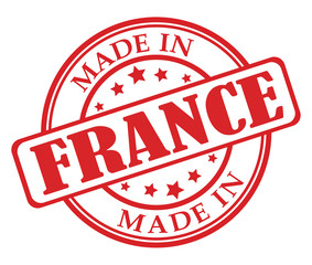 Made in France red round stamp