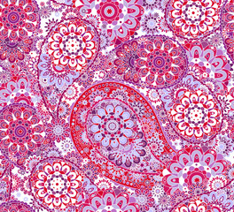 Seamless pattern based on traditional Asian elements Paisley