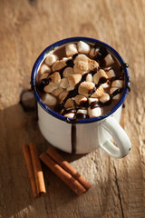 s'mores hot chocolate mini marshmallows cinnamon winter drink