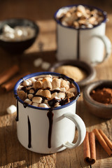 s'mores hot chocolate mini marshmallows cinnamon winter drink
