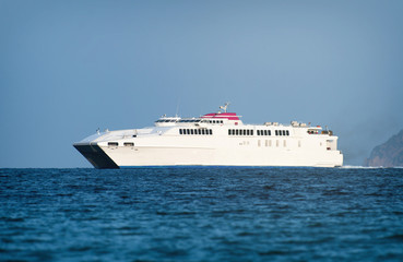 Fototapeta na wymiar High speed ferry in the sea.