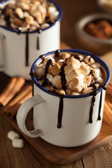 s'mores hot chocolate mini marshmallows cinnamon winter drink