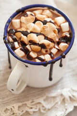 s'mores hot chocolate mini marshmallows cinnamon winter drink