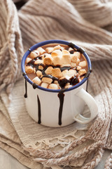 s'mores hot chocolate mini marshmallows cinnamon winter drink