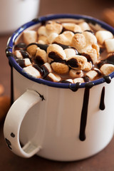 s'mores hot chocolate mini marshmallows cinnamon winter drink