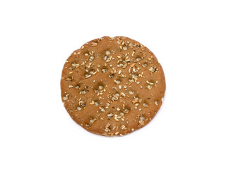 Healthy cereal bread isolated on white background