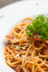 spaghetti pasta with tomato sauce