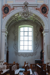 A window in Lucerne, Switzerland's Jesuit Church, the first large baroque church built in Switzerland north of the alps