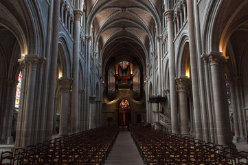 Interior of the Cathedral of Notre Dame of Lausanne, Switzerland