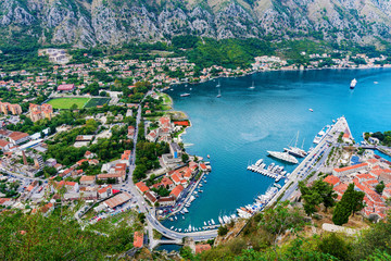 Aerial view of Kotor bay